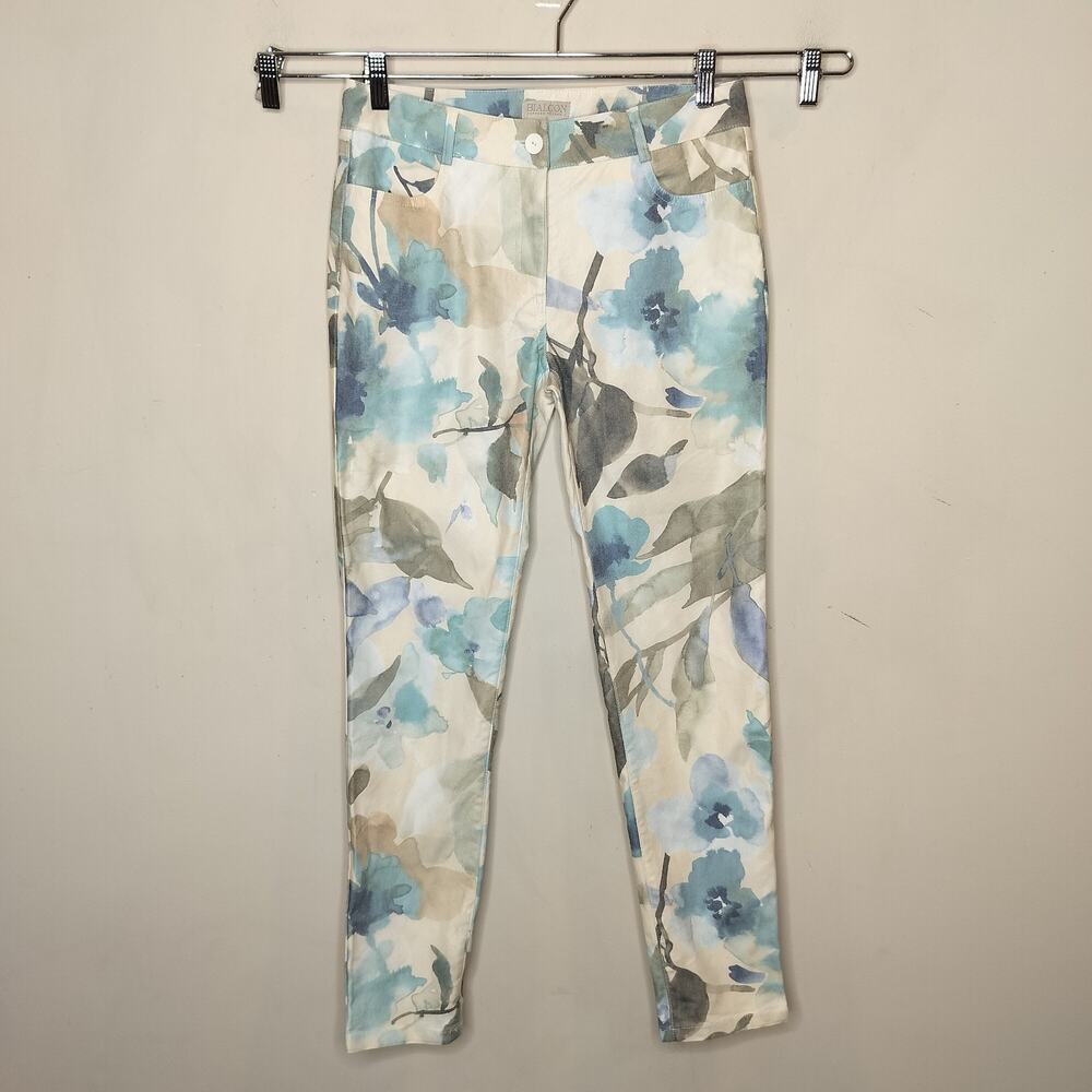 Bialcon Floral Pants Made in Poland Skinny Cotton Blend‎